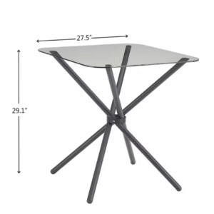 Modern Glass Top Cross-Leg Side Table