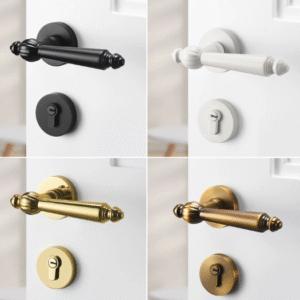 Elegant 4-Color Vintage Door Handle Lock Set